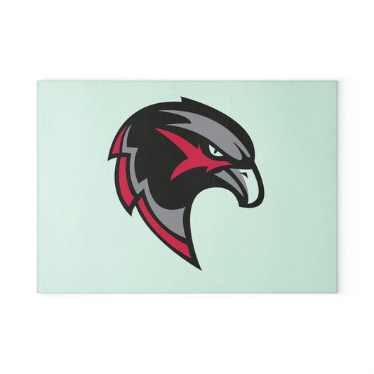 Glass Cutting Board - Hawk Head