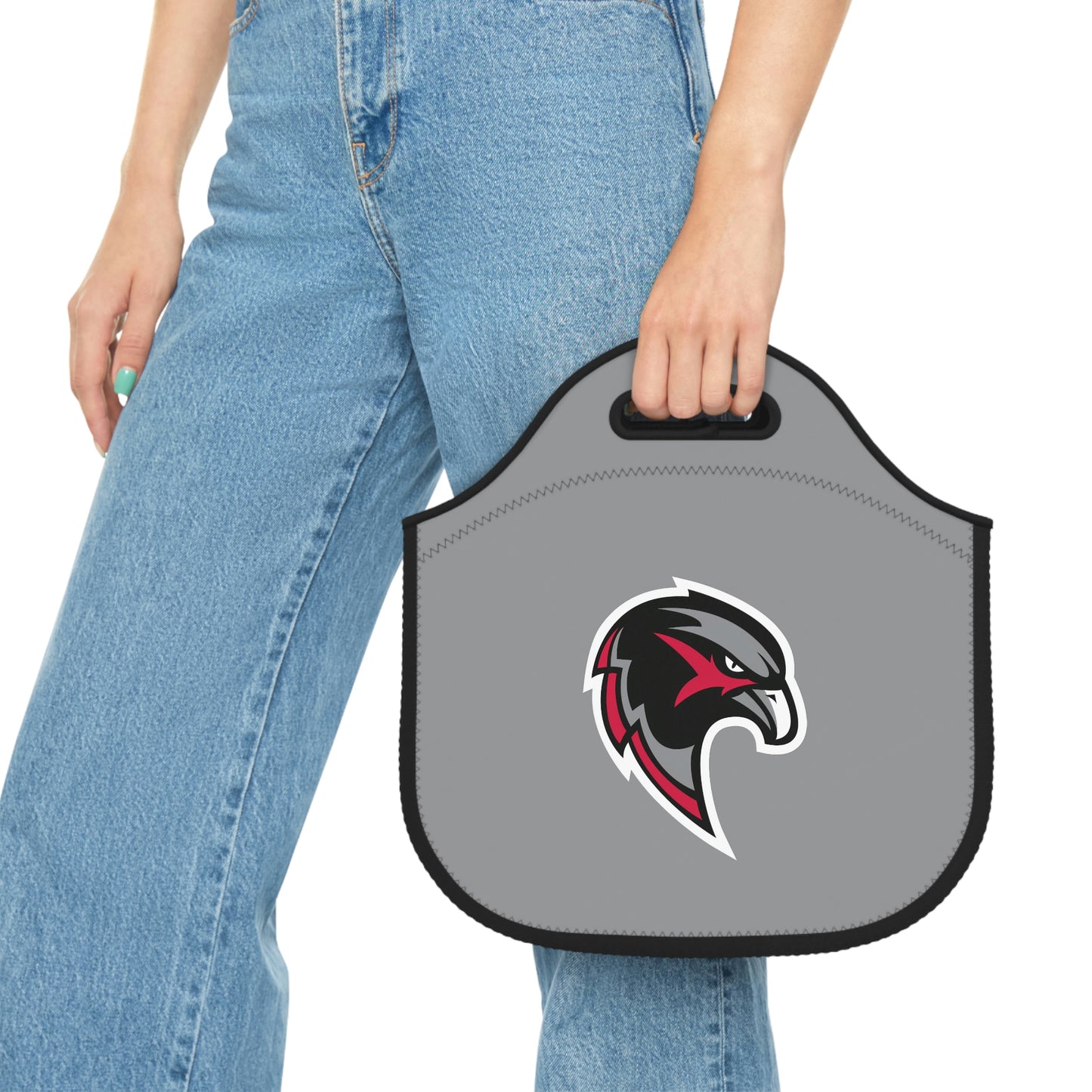 Neoprene Lunch Bag - Hawk Head - Grey