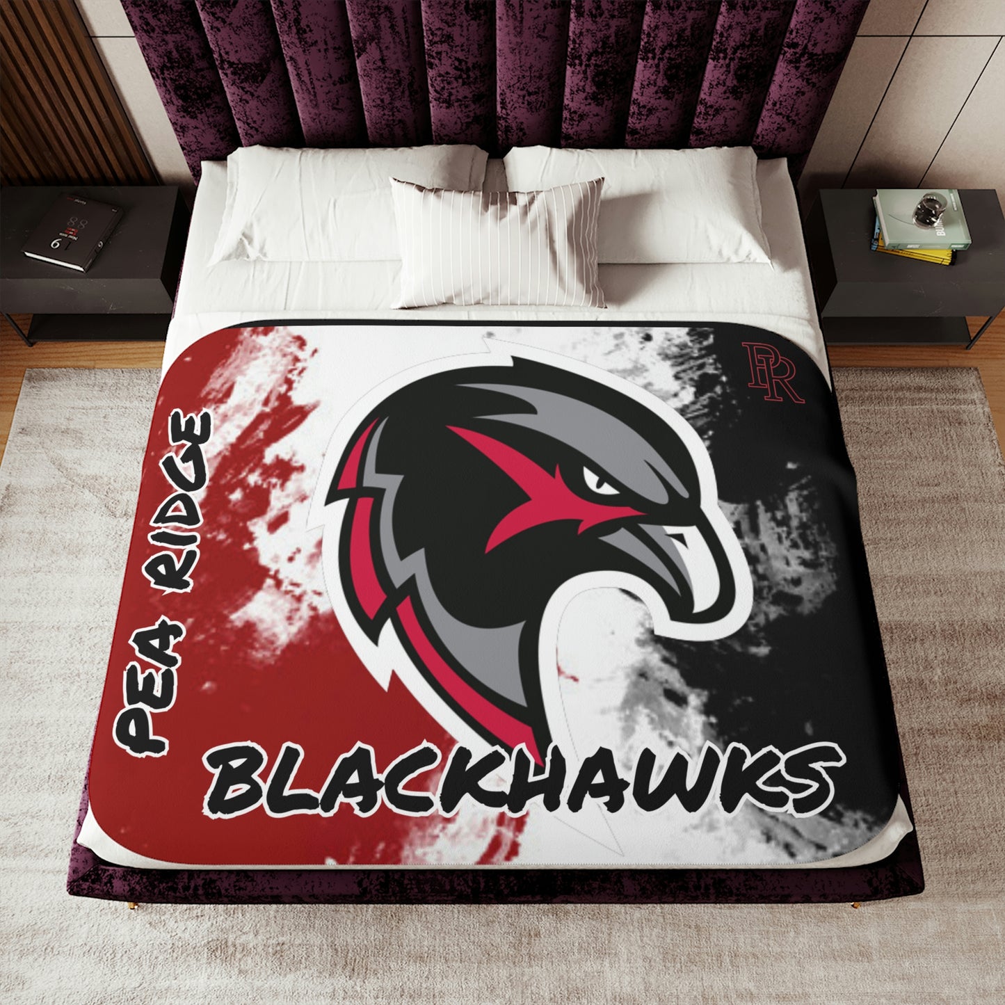 Pea Ridge Blackhawks - Hawk Head Sherpa Blanket