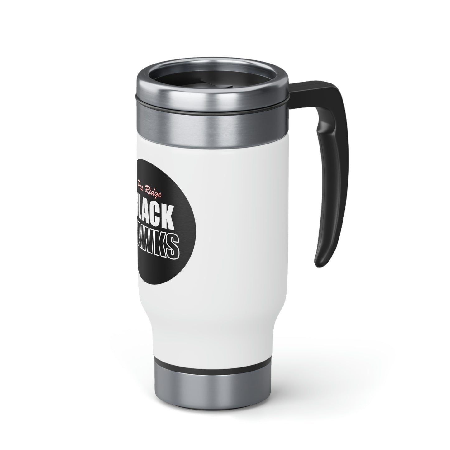 Stainless Steel Travel Mug with Handle, 14oz - Blackhawks