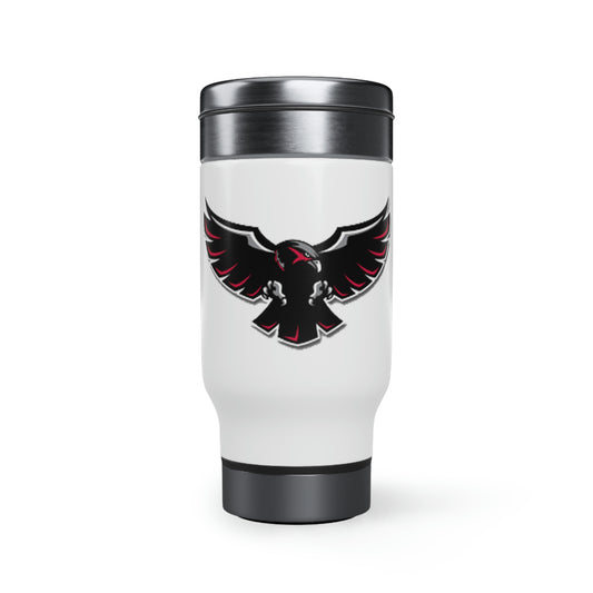 Stainless Steel Travel Mug with Handle, 14oz - Flying Hawk