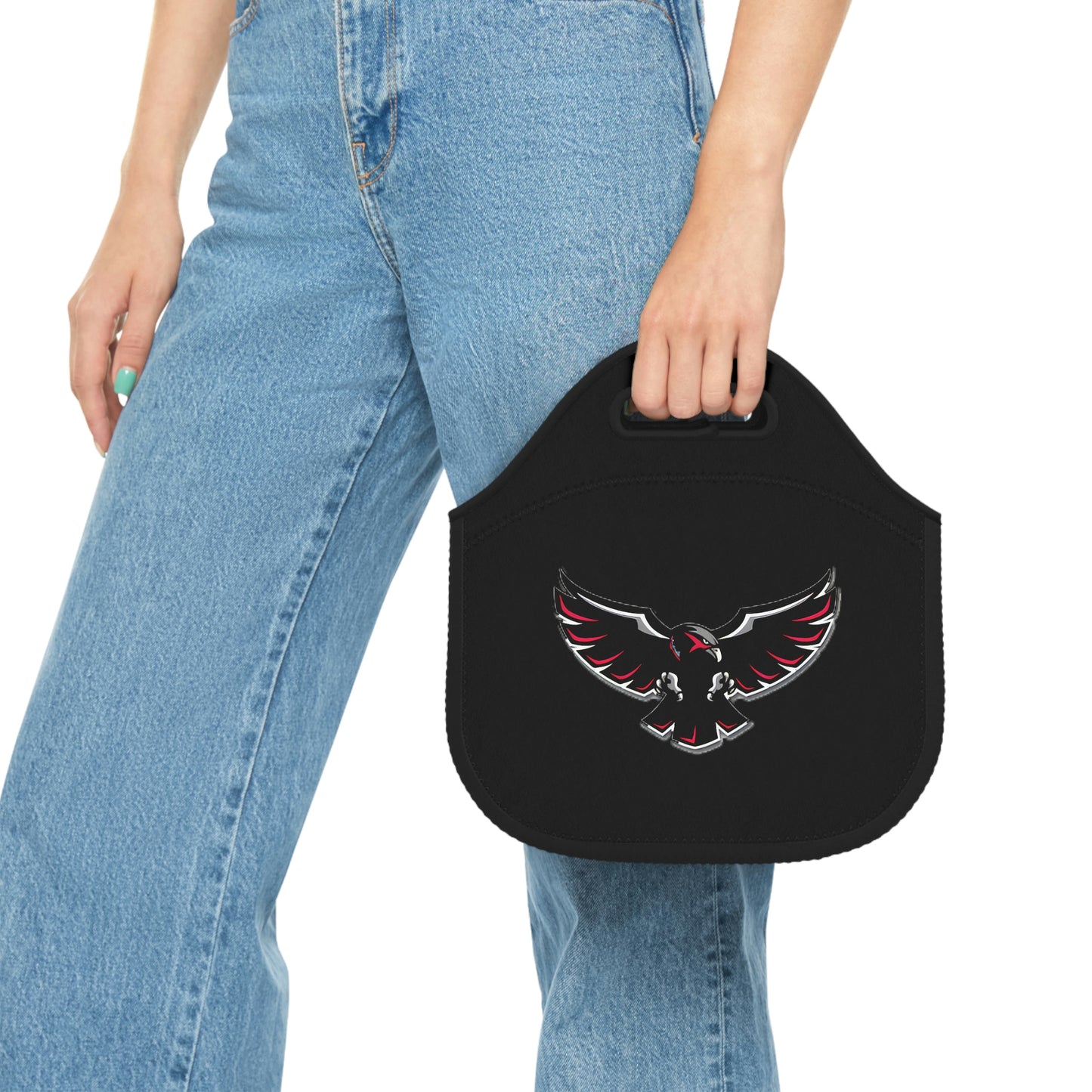 Neoprene Lunch Bag - Flying Hawk - Black