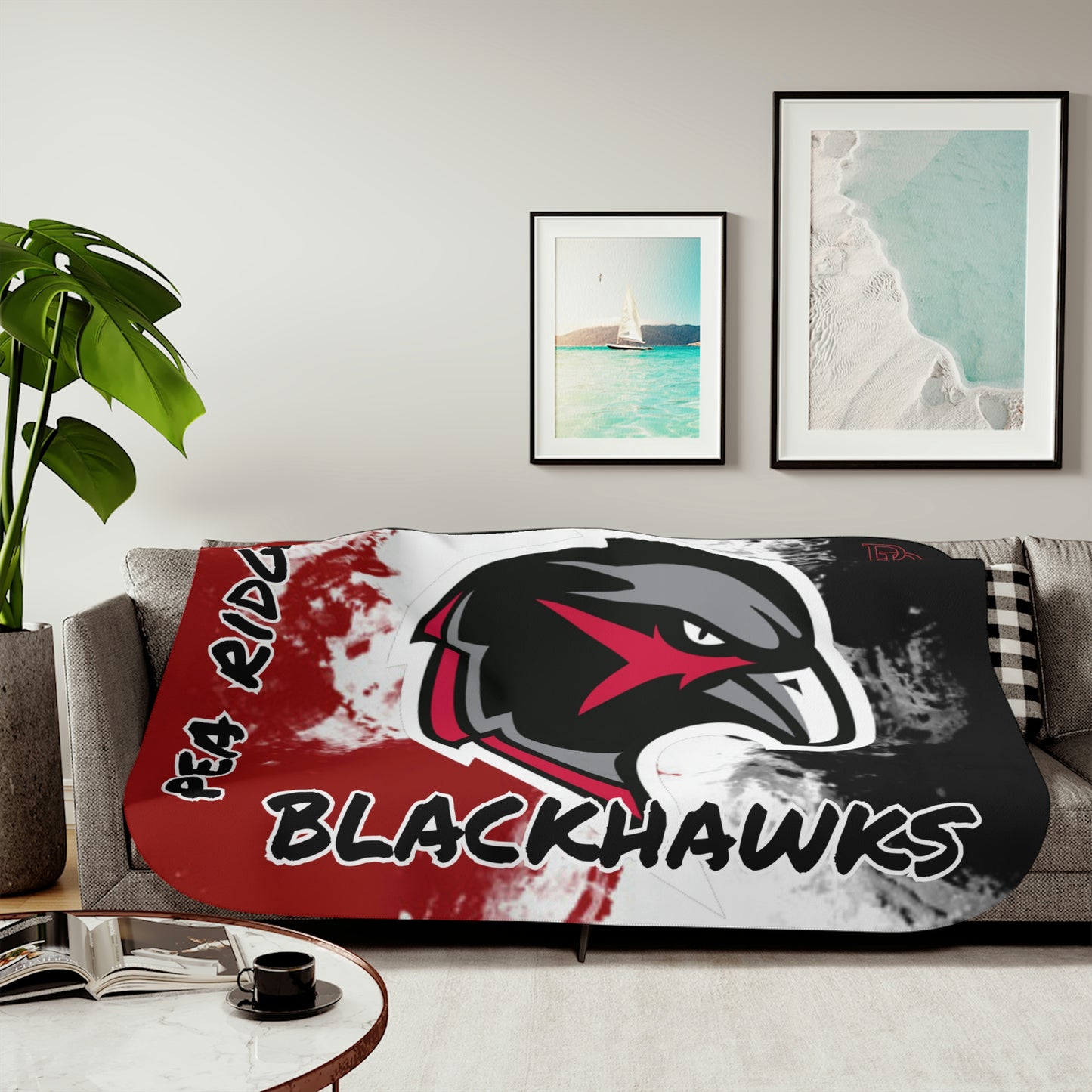 Pea Ridge Blackhawks - Hawk Head Sherpa Blanket