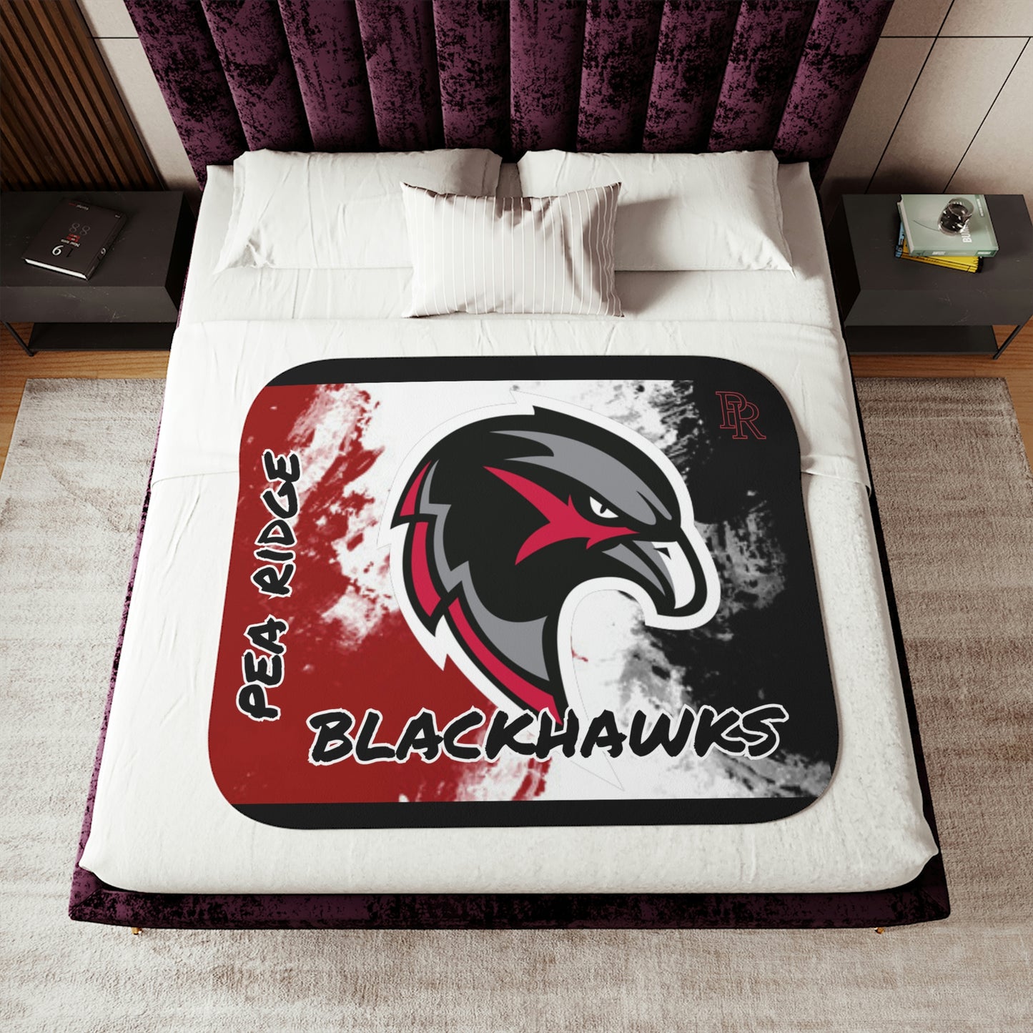 Pea Ridge Blackhawks - Hawk Head Sherpa Blanket