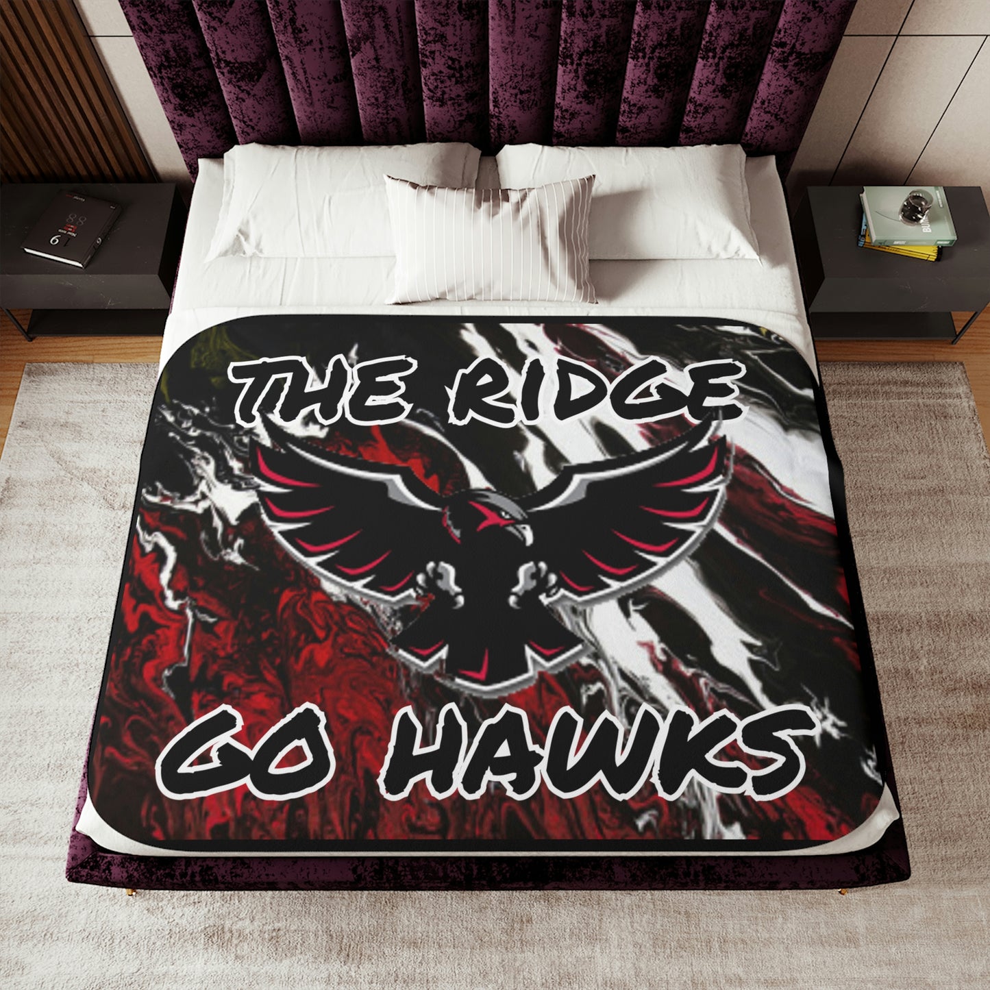 Go Hawks - Flying Hawk Sherpa Blanket