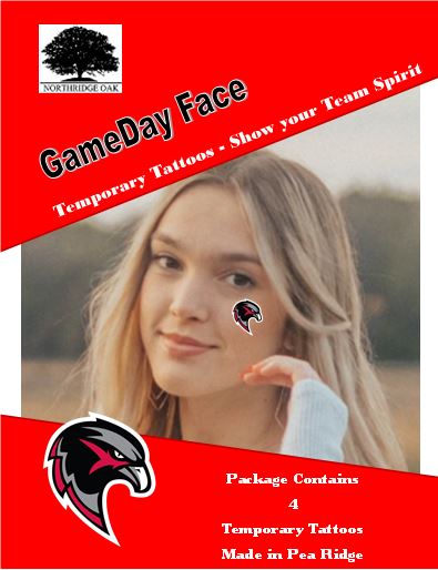 GameDay Face - Temporary Tattoo - Blackhawk Head