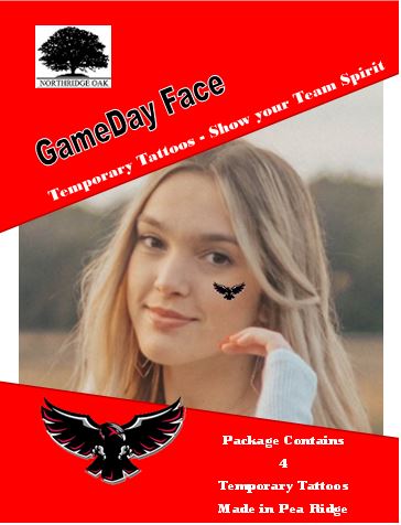 GameDay Face - Temporary Tattoo - Flying Hawk