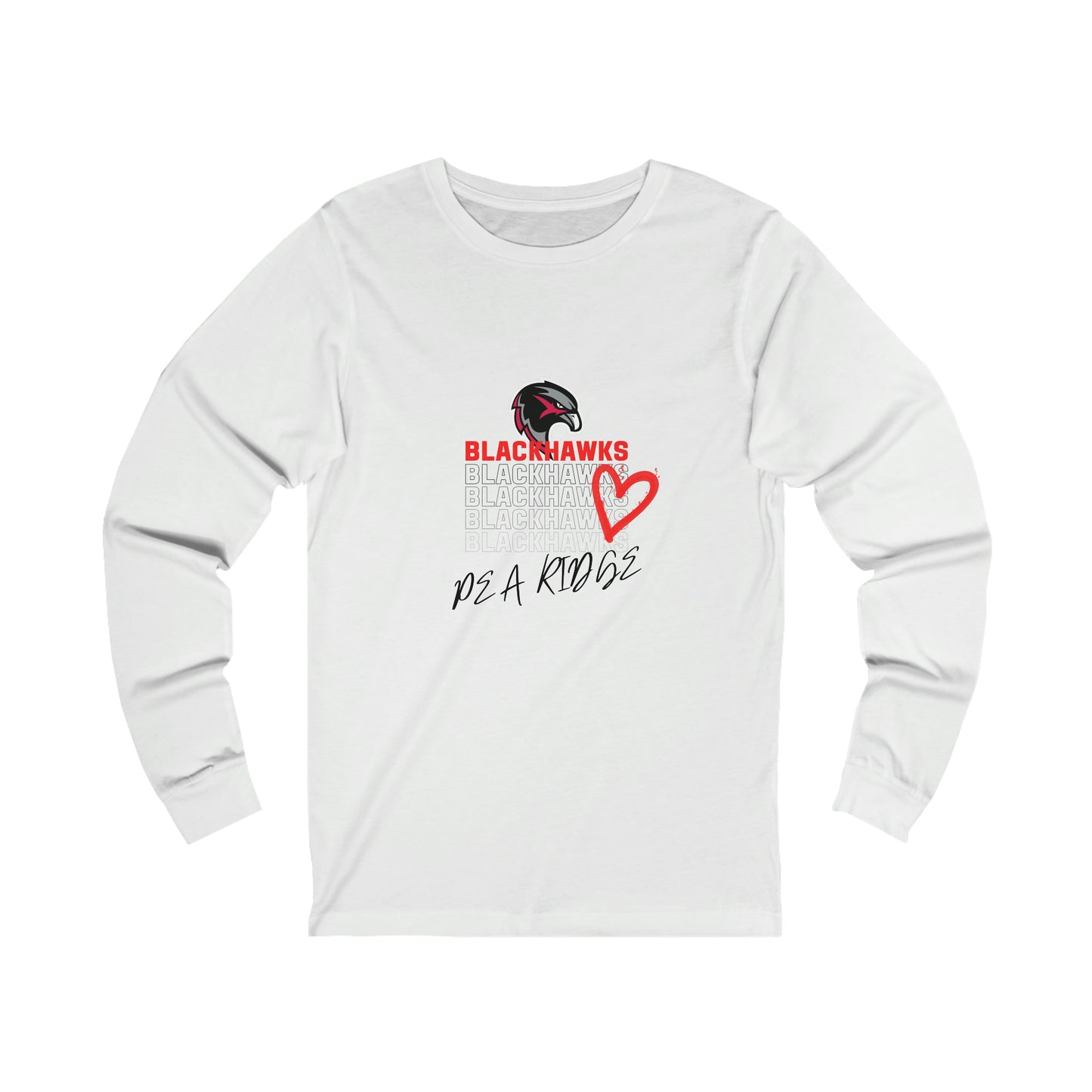 Unisex Jersey Long Sleeve Tee - Pea Ridge Heart