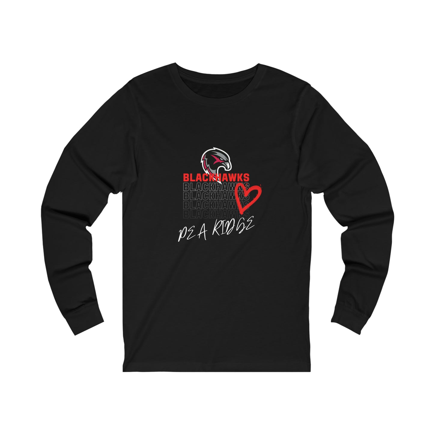 Unisex Jersey Long Sleeve Tee - Pea Ridge Heart