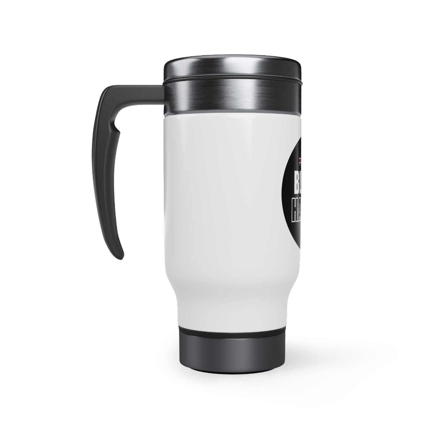 Stainless Steel Travel Mug with Handle, 14oz - Blackhawks