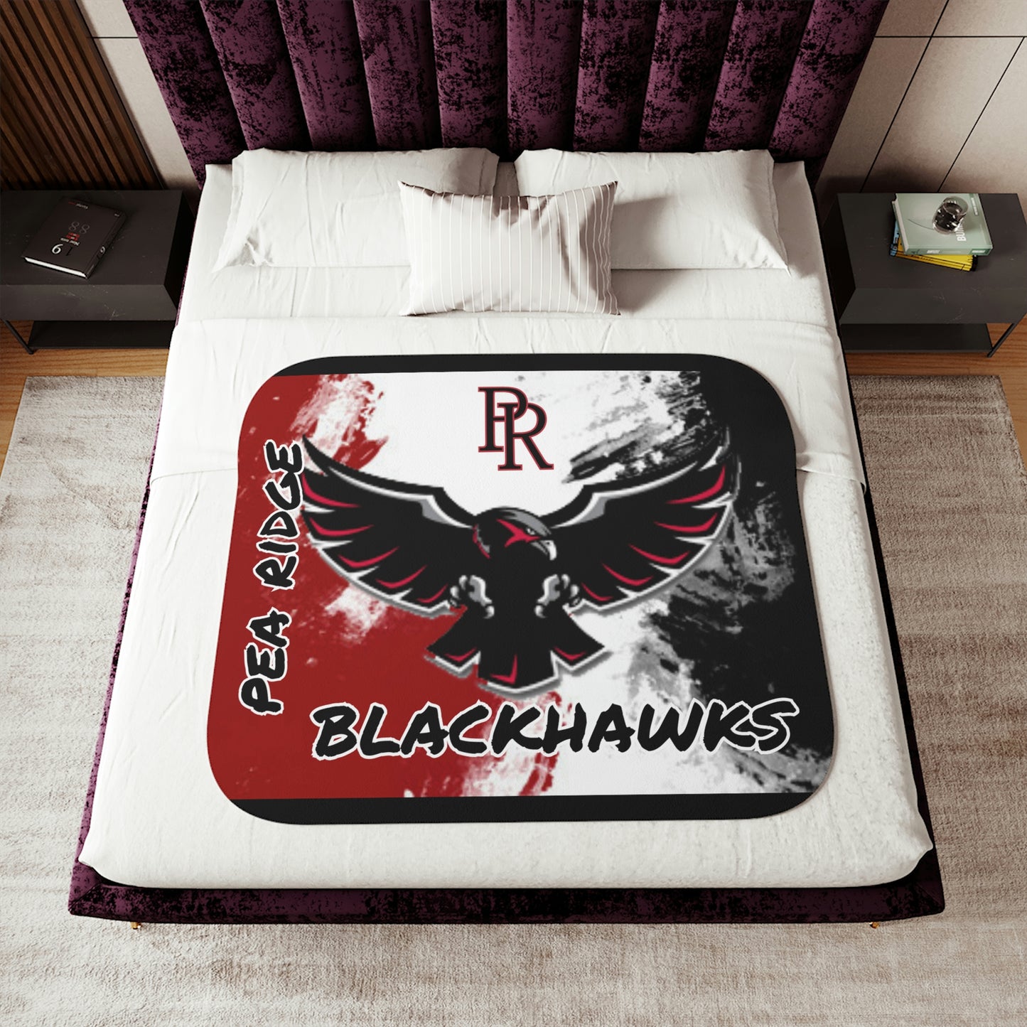 Pea Ridge Blackhawks - Flying Hawk Sherpa Blanket