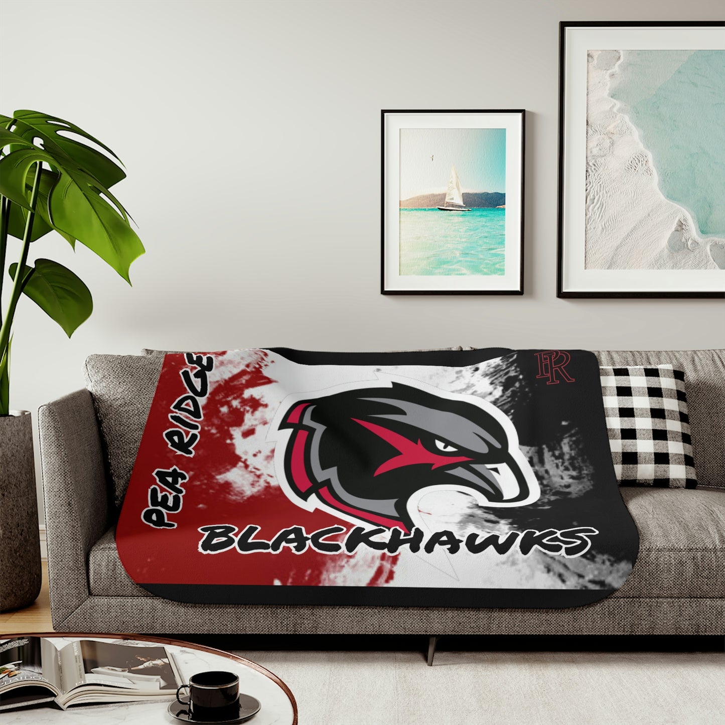 Pea Ridge Blackhawks - Hawk Head Sherpa Blanket